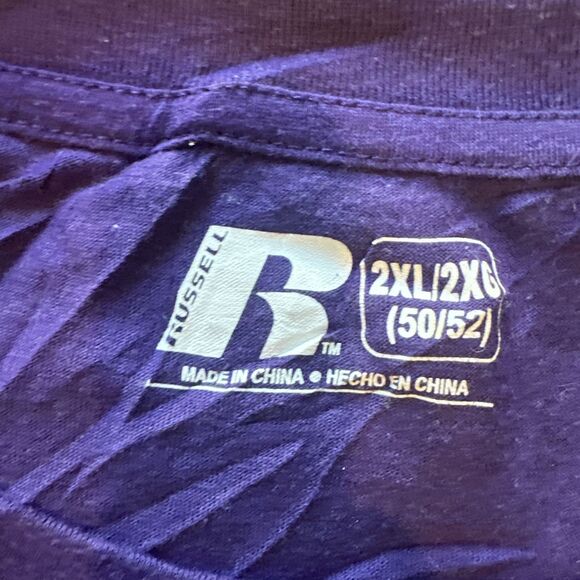 Vintage Y2K UNI Northern Iowa Panthers Purple Graphic Logo Tee Shirt Mens 2XL - Picture 7 of 10